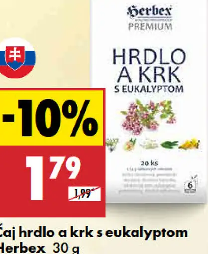 Herbex čaj hrdlo a krk s eukalyptom