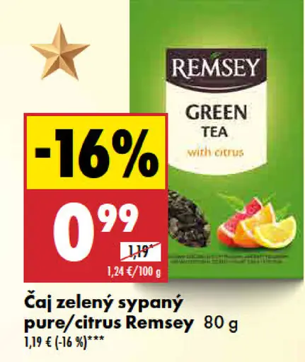Remsey zelený čaj s citrusom