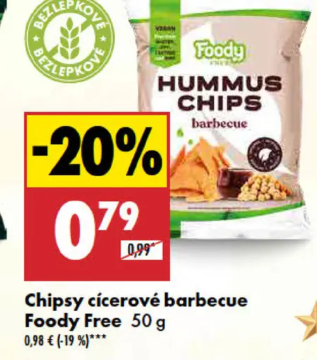 Foody Free Chipsy cícerové barbecue