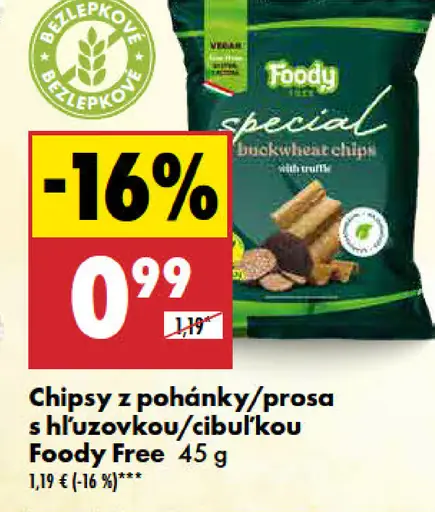 Foody Free Chipsy z pohánky/prosa
