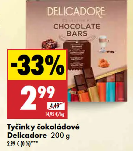 Tyčinky čokoládové Delicadore