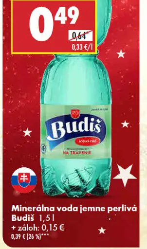 Budiš Minerálna voda jemne perlivá