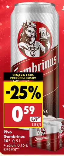 Gambrinus 10° plechovka