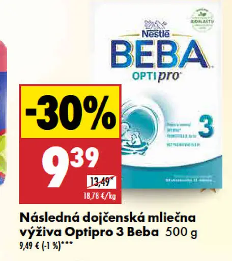 Beba Následná dojčenská mliečna výživa Optipro 3