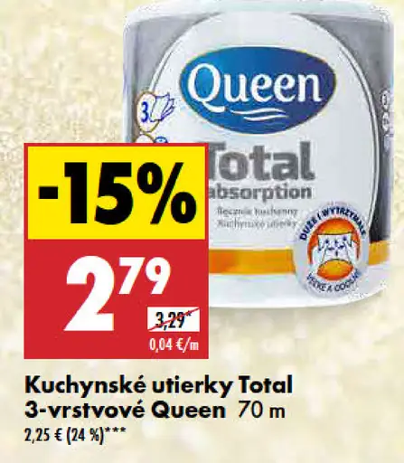 Queen Total kuchynské utierky 3-vrstvové