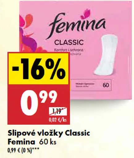 Femina Classic Slipové vložky