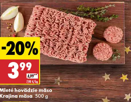 Mleté hovädzie mäso Krajina mäsa