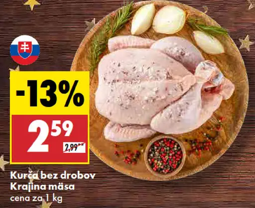 Kurča bez drobov Krajina mäsa