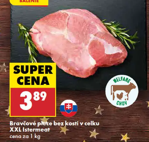 Bravčové plece bez kosti v celku XXL Istermeat