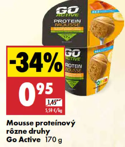 Go Active Mousse proteínový rôzne druhy