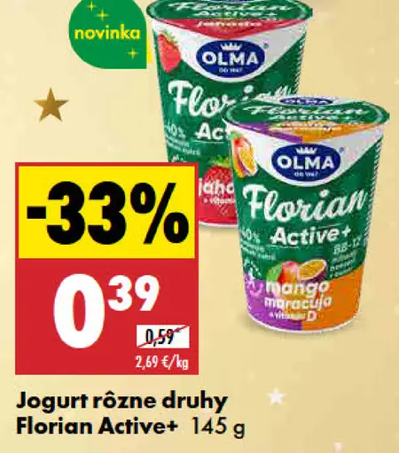 Florian Active+ jogurt rôzne druhy