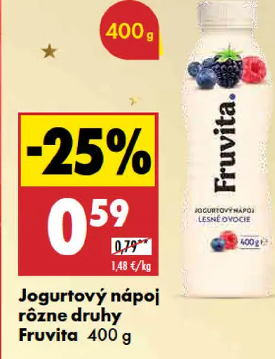 Fruvita Jogurtový nápoj rôzne druhy