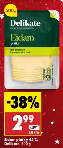 Delikate Eidam plátky 45%