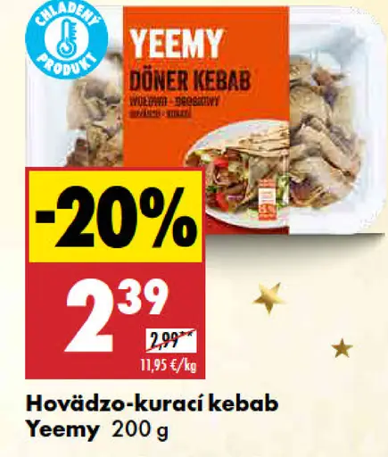 Yeemy Hovädzo-kurací kebab