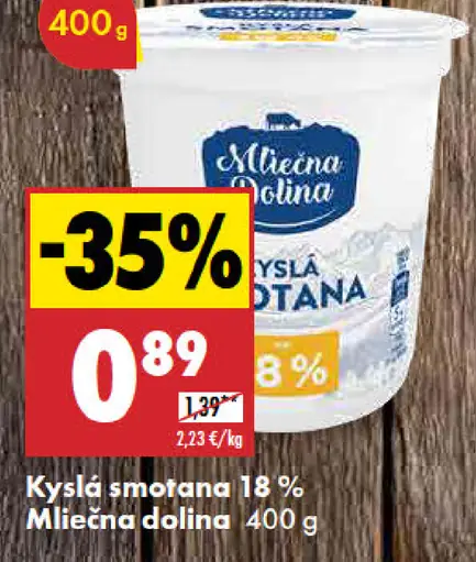 Mliečna Dolina kyslá smotana 18 %