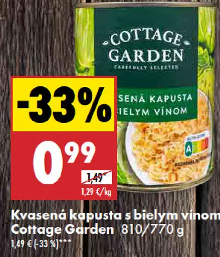 Kvasená kapusta s bielym vínom Cottage Garden