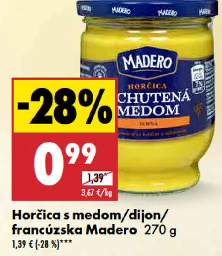 Madero Horčica s medom/dijon/francúzska