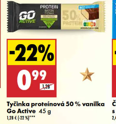 Go Active Tyčinka proteínová 50% vanilka