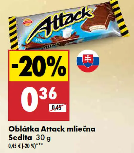 Sedita Oblátka Attack mliečna