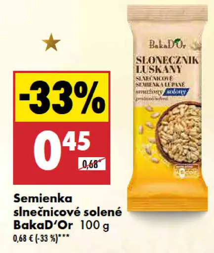 BakaD'Or Semienka slnečnicové solené