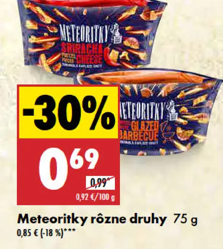 Meteority rôzne druhy