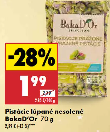 BakaD'Or Pistácie lúpané nesolené