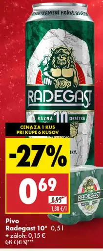 Radegast 10° plechovka