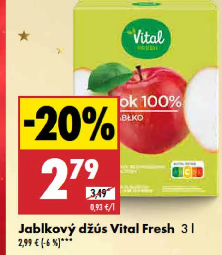 Jablkový džús Vital Fresh