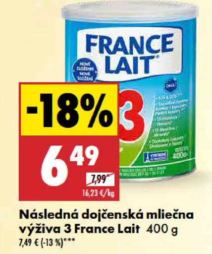 France Lait nasledná dojčenská mliečna výživa 3