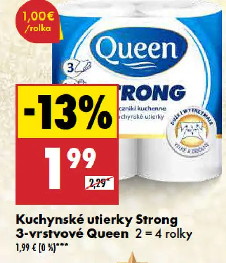 Queen Kuchynské utierky Strong 3-vrstvové