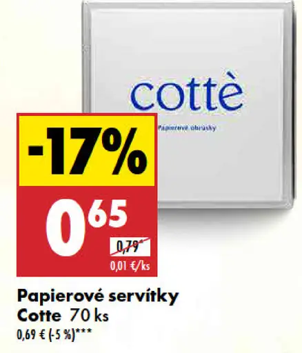 Cottè Servítky papierové
