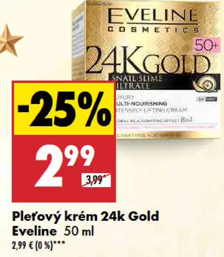 Eveline Pleťový krém 24k Gold