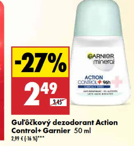 Guľôčkový dezodorant Action Control+ Garnier