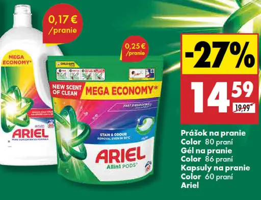 Ariel kapsuly na pranie