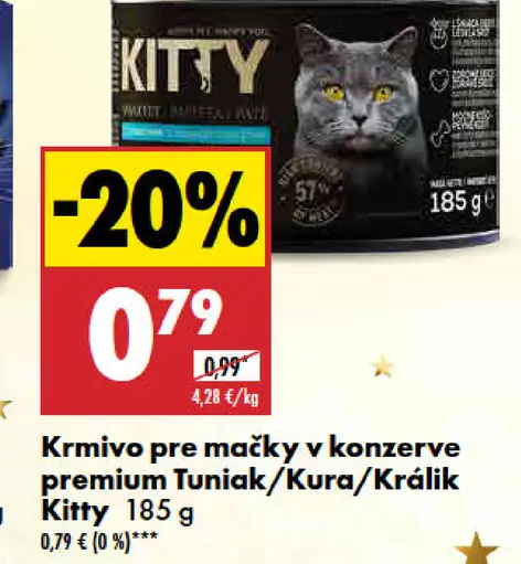Kitty Krmivo pre mačky v konzerve premium Tuniak/Kura/Králik