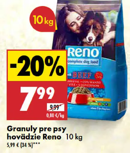 Reno Granuly pre psy hovädzie