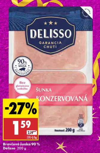 Delisso Bravčová šunka konzervovaná