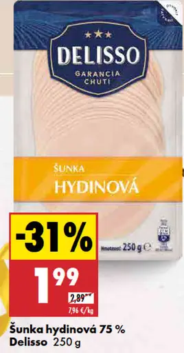 Delisso Šunka hydinová 75 %