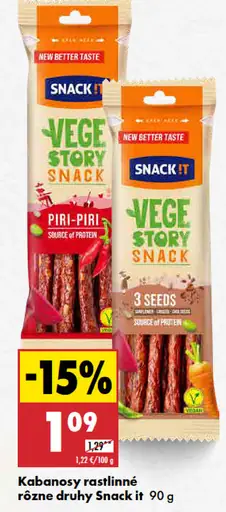 Snack it Kabanosy rastlinné rôzne druhy