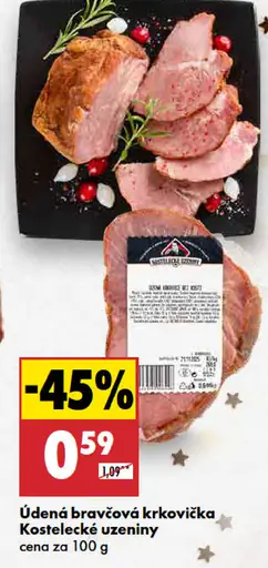 Kostelecké uzeniny údená bravčová krkovička