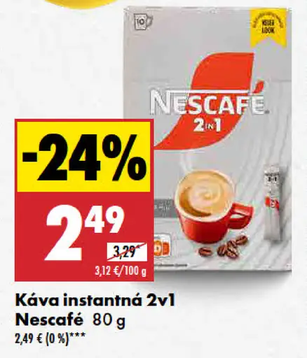 Nescafé Káva instantná 2v1