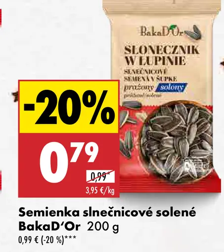 BakaD'Or Semienka slnečnicové solené