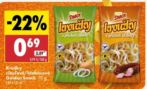 Golden Snack Krúžky cibuľové/klobásové