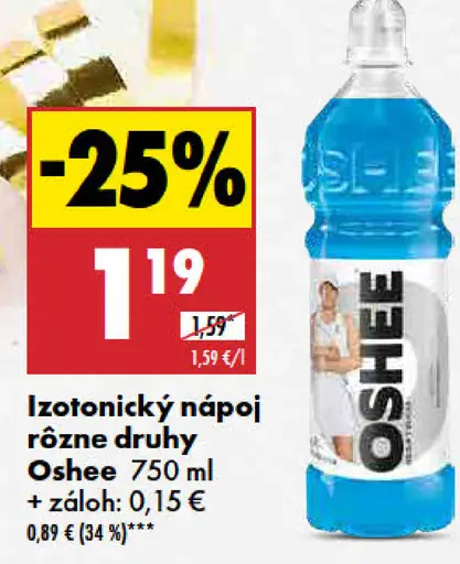 Oshee izotonický nápoj rôzne druhy