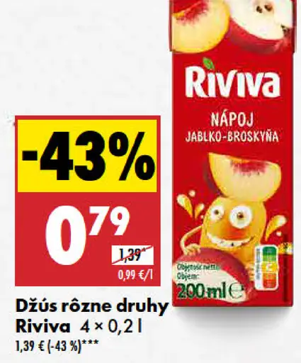 Džús rôzne druhy Riviva