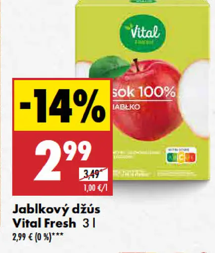 Jablkový džús Vital Fresh