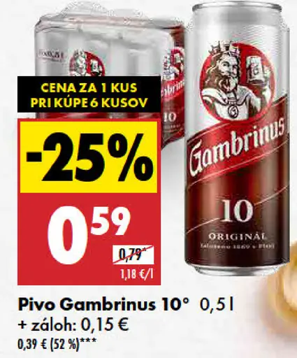 Gambrinus plechovka