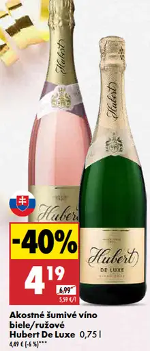 Hubert De Luxe Akostné šumivé vino biele