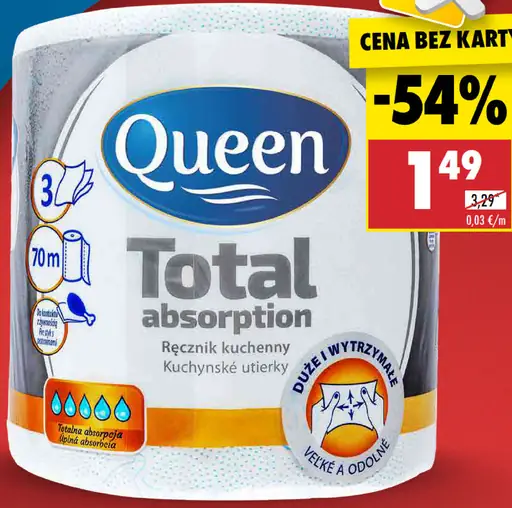 Queen Kuchynská utierka 3-vrstvová Total absorption