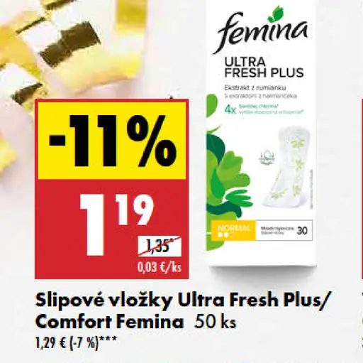 Femina Slipové vložky Ultra Fresh Plus/Comfort